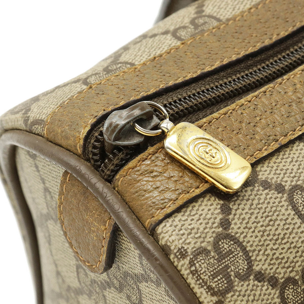 Gucci GG Plus Sherry Boston Handbag Leather Beige Brown Cream Brown - Picture 8 of 8